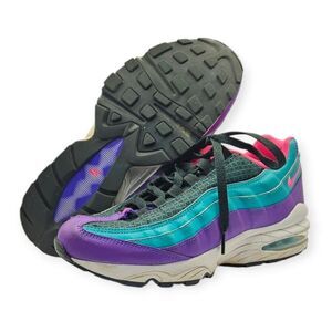 Nike Air Max‎ 95 Shoes Sneakers Youth Size 7Y Hyper Grape Green Pink AV2289-300